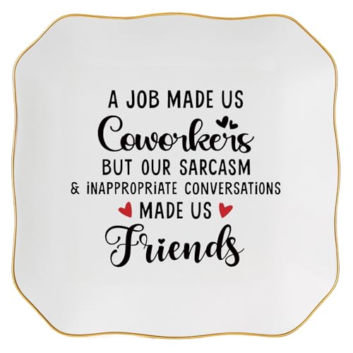 Coworker Friends Ceramic Jewelry Dish - Farewell & New Job Gift for Women