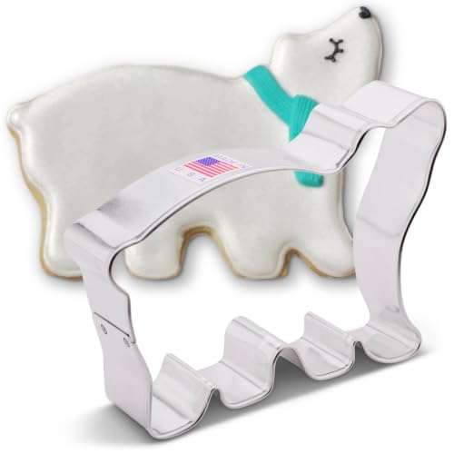 Large Polar Bear Cookie Cutter - 5-3/4 Inch Baking Tool, Made in USA