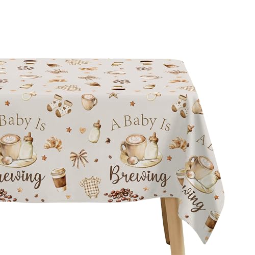 Coffee Baby Shower Tablecloth - 3Pcs 'A Baby is Brewing' Theme