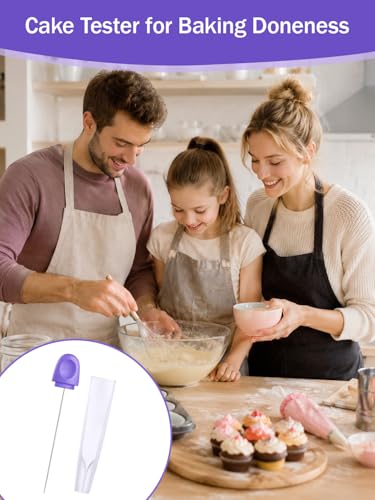 Cunyuer Cake Tester Stick - 6.3 Inch Stainless Steel with Cover | Reusable Cake Testing Needle for Baking