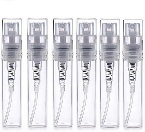 SYBL Mini Glass Spray Bottles 2ml 12-Pack Refillable Fine Mist Atomizers