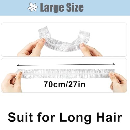 Extra Large Disposable Shower Caps 27in for Long Thick Hair 30pcs