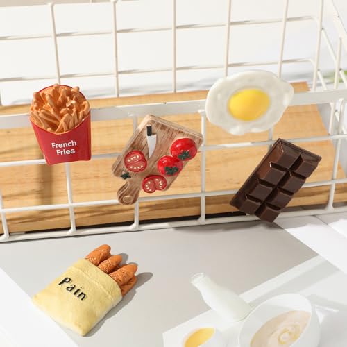 8-Piece Cute Food Fridge Magnets - Decorative Kitchen & Locker Magnets
