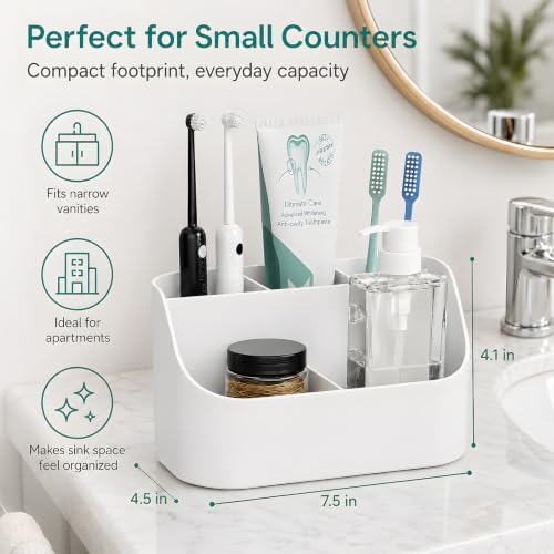 5-Slot Plastic Toothbrush and Toothpaste Holder for Bathroom