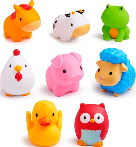 Munchkin Farm Animal Bath Squirters - 8 Pack for Babies
