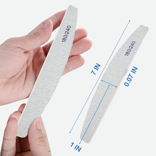 AhaTopia 12-Pack Wooden Nail Files 180/240 Grit Emery Boards