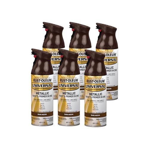 Rust-Oleum Universal Metallic Spray Paint, Dark Mocha, 11oz (Pack of 6)