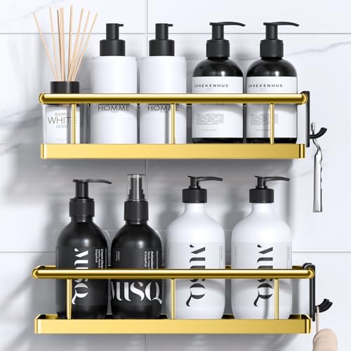 YASONIC 2 Pack Waterproof Adhesive Strips for Shower Caddies & Wall Storage