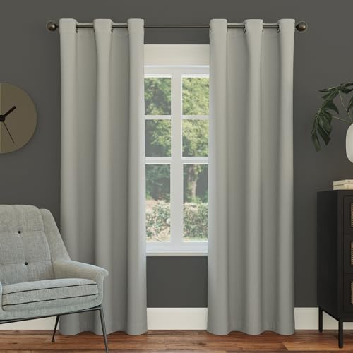 Sun Zero Easton Energy Saving Blackout Curtain Panel, 40" x 84", Silver Gray