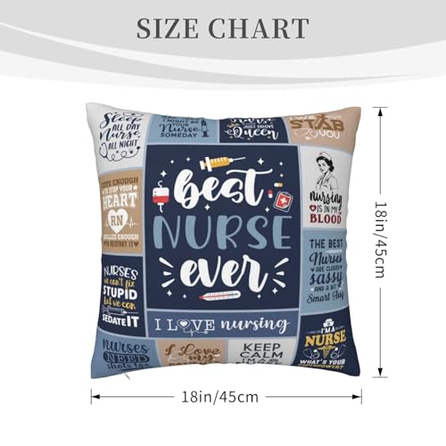 IYUBOFU Nurse Throw Pillow Cover 18x18 Inches - Appreciation Gift for Women, Graduation & Nurse Practitioner