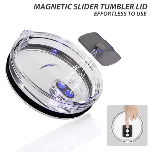 20 oz Tumbler Lid for YETI, Replacement Lid for YETI 20oz Tumbler & 10 oz Lowball, 10 oz Mug, Magnetic Spill Proof Cup Covers with Slide Switch, BPA Free (1 Pack)