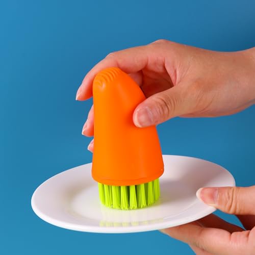 Ergonomic Vegetable Cleaning Brush | Fun Carrot Design, Food Safe