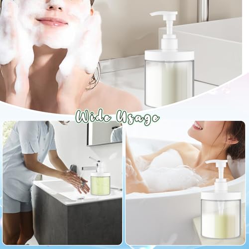 4 Pack 500ml Clear Plastic Pump Bottles for Shampoo & Lotion