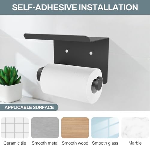 SetSail Matte Black Toilet Paper Holder with Shelf - 1 Pack
