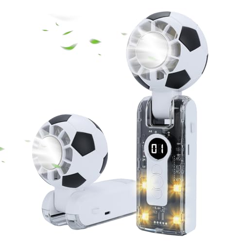 Portable Handheld Turbo Fan with Cooling - Soccer Shaped White Mini Fan