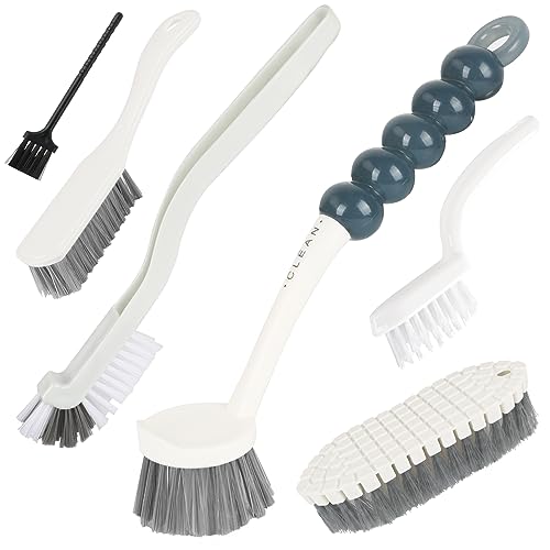 Runloon 6-Piece Multipurpose Household Cleaning Brush Set for Deep Scrubbing