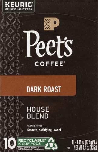 Peet's Coffee House K-Cup Coffee Pods - Dark Roast for Keurig Brewers | 10 Pods (Pack of 2)