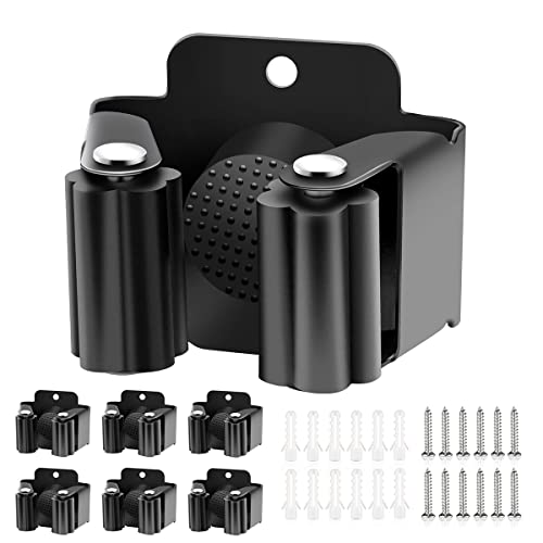 Verdenu Stainless Steel Broom Holder - 6 Pack Wall Mount Organizer