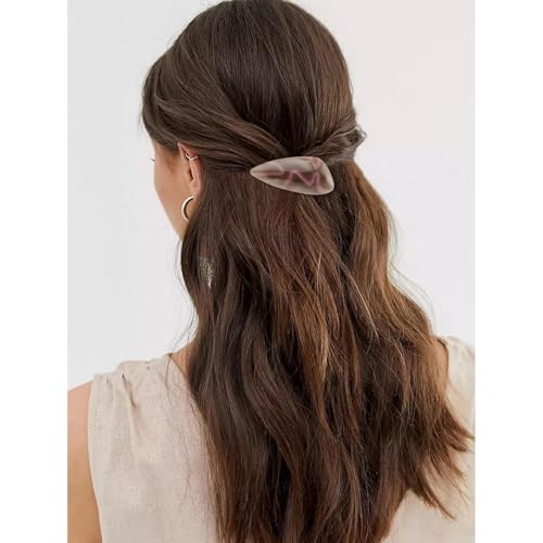 CURASA Acrylic Alligator Hair Clips 6-Piece Non-Slip Decorative Barrettes