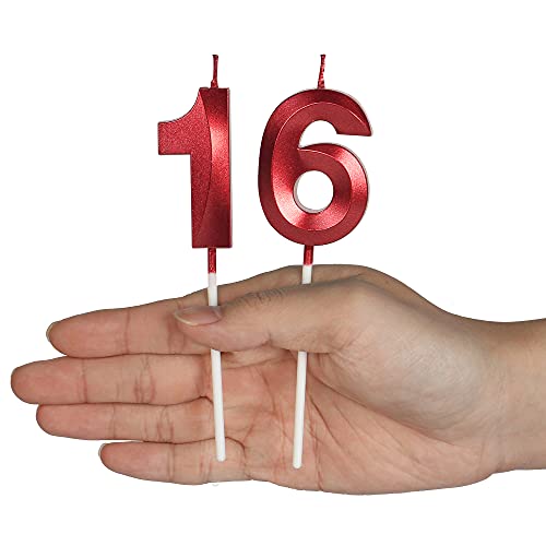 Red Glitter Birthday Candles Set - Number 35 & 53 for Celebrations