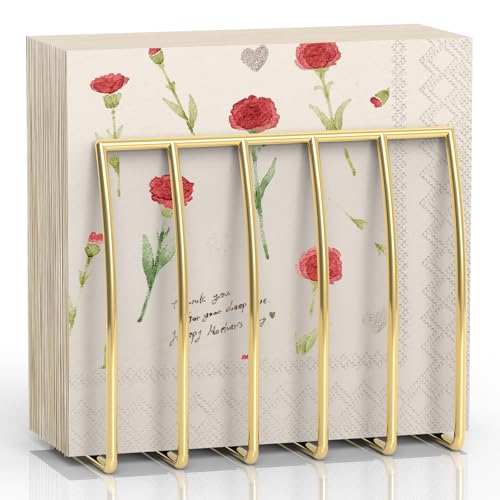 Gold Reversible Napkin Holder - 1 Pack, 2-in-1 Design