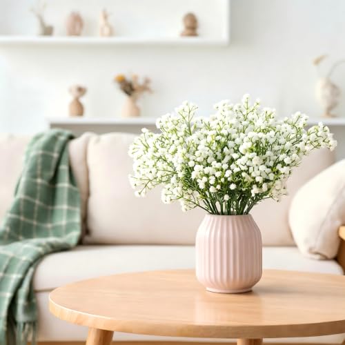 9 Pack Artificial Baby’s Breath Flowers, 20.5" White Faux Gypsophila Stems