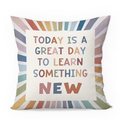 Inspirational Boho Pillow Cover 18x18 for Classroom & Bedroom