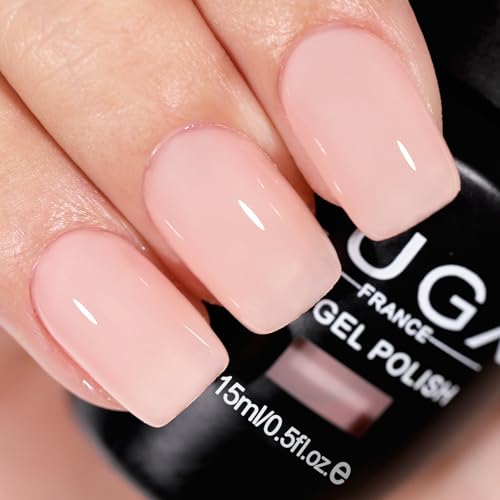L'UGX Milky Pink Jelly Gel Nail Polish 15ml Sheer Translucent Nude