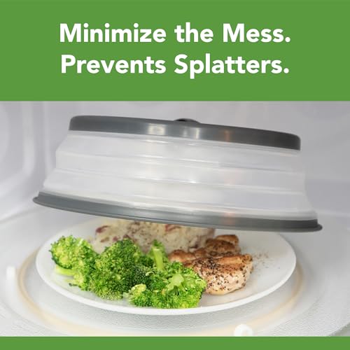 Tovolo Collapsible Microwave Splatter Cover - Charcoal Gray, Medium 10.5"