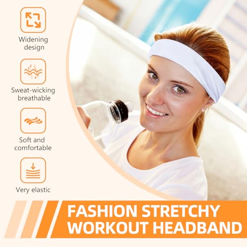 8PCS Summer-Exclusive Non Slip Sports Elastic Soft Running Fashion Headbands Absorb Sweat for Women & Men Working Out, Travel