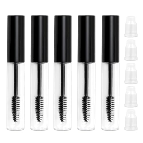 Zoolinn 10ml Refillable Mascara Wand Tubes Set - 5 Pack Clear Containers