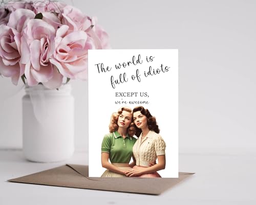 Gelid Full of Idiots Funny Birthday Greeting Card for Women, Sister & Bestie - Humorous US Version