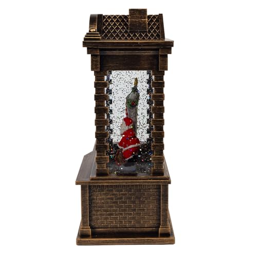 Battery Operated Santa Fireplace Water Lantern House - Christmas Decor