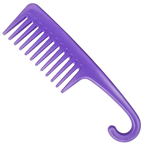 Wapodeai Wide Tooth Detangling Hair Comb for Curly and Thick Hair (Purple)
