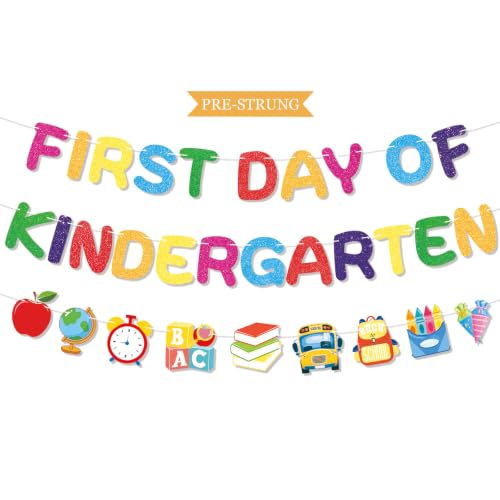 First Day of Kindergarten Banner - Vibrant Back to School Decor