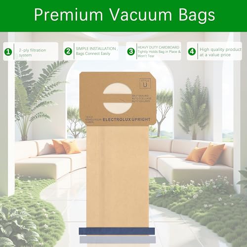 6 Pack Upright Vacuum Cleaner Bags Compatible with Electrolux | Dkaikai