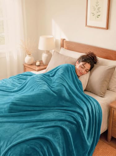 Utopia Bedding Queen Size Fleece Bed Blanket Turquoise 90x90 Inch