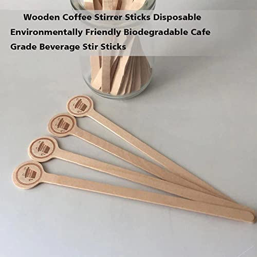 100 Pack Wooden Coffee Stirrers - 6.5 Inch Eco-Friendly Birch Stir Sticks
