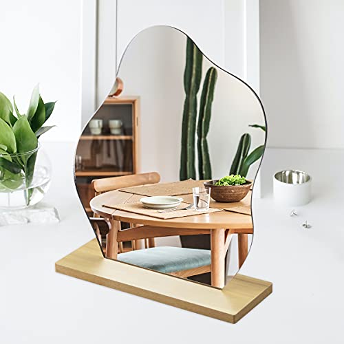 Irregular Cloud Shape Acrylic Vanity Mirror with Stand - Funky Home Decor