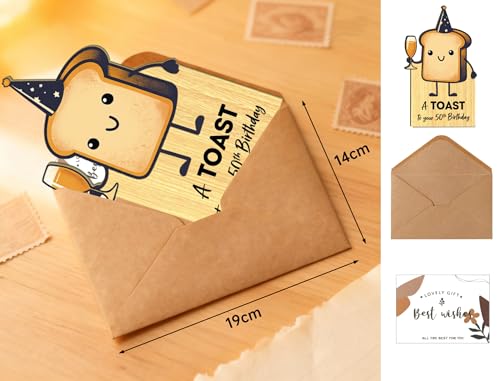 Funny 50th Birthday Wooden 3D Greeting Card for Men and Women