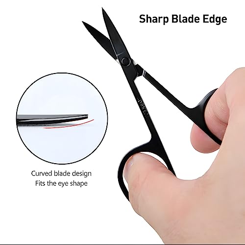 Kootinn 6-in-1 Eyebrow Trimmer Kit with Scissors, Razors, and Tweezers