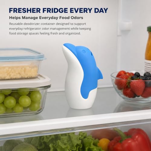 Asltw Dolphin Refrigerator Deodorizer Box - Refillable Blue Odor Absorber