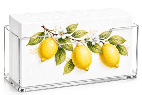 Kortimu Crystal Clear Guest Towel Holder 1 Pack Acrylic Napkin Dispenser for Bathroom