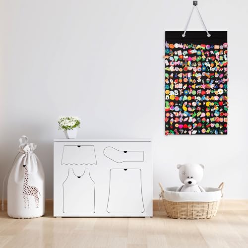 PACMAXI Black Hanging Shoe Charm Organizer with 224 Holes - Large Capacity Wall Mount Storage