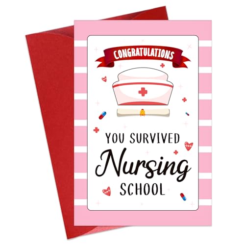 Nurse Graduation Card - Funny New Nurse Greeting Card with Envelope