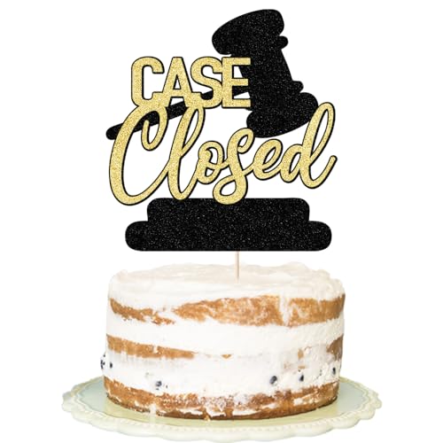 Congrats Lawyer Cake Topper - Black Gold Graduation Decor