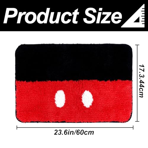 Mouse Eyes Non Slip Bath Mat 16x24 Inches - Plush Microfiber, Safety Rug