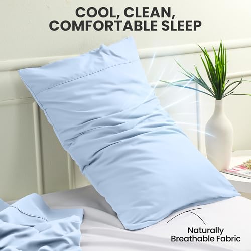 Utopia Bedding Standard Pillowcases, Ultra Soft Microfiber - Set of 4, Ice Blue