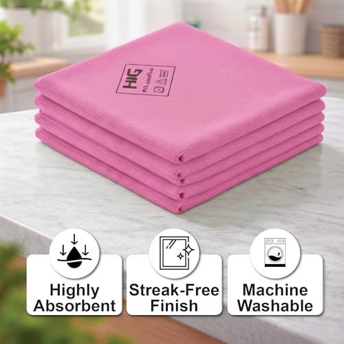 Professional Grade PVA Microfiber Cleaning Towels - 5 Pack, Pink