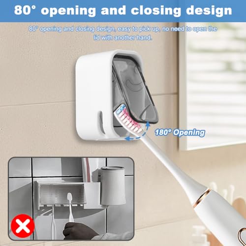 3-Pack Wall-Mounted Toothbrush Holders - No Drill Bathroom Organizer